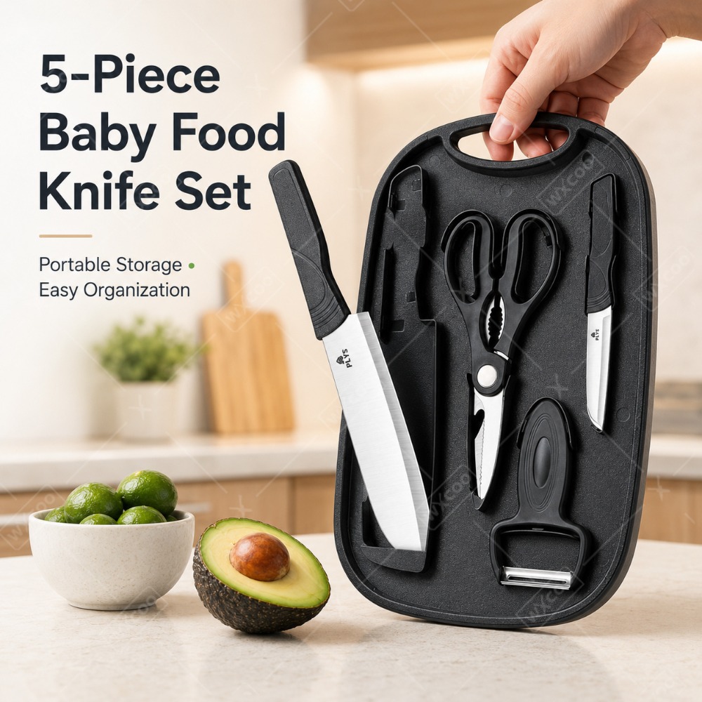Baby Food Knife Set - مجموعة أدوات تحضير طعام الأطفال تشمل