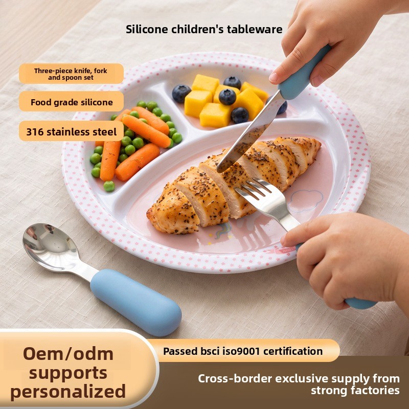 Baby Food Knife Set - مجموعة أدوات طعام للأطفال من السيليكون