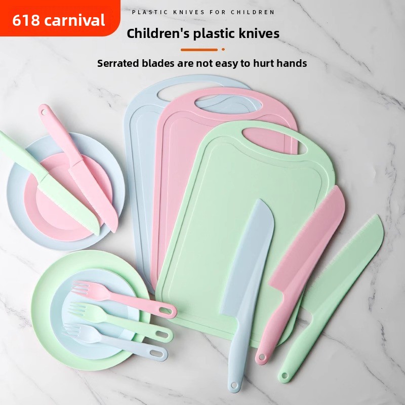 Baby Food Knife Set - سكين مطبخ بلاستيكي غير قابل للانزلاق