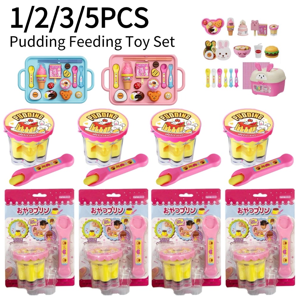 Baby Food Cooking Set - مجموعة ألعاب التظاهر بالبودنغ مع ملعقة
