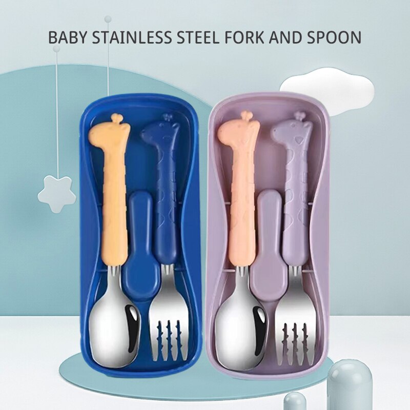 Baby Food Knife Set - طقم أدوات مائدة للأطفال من قطعتين