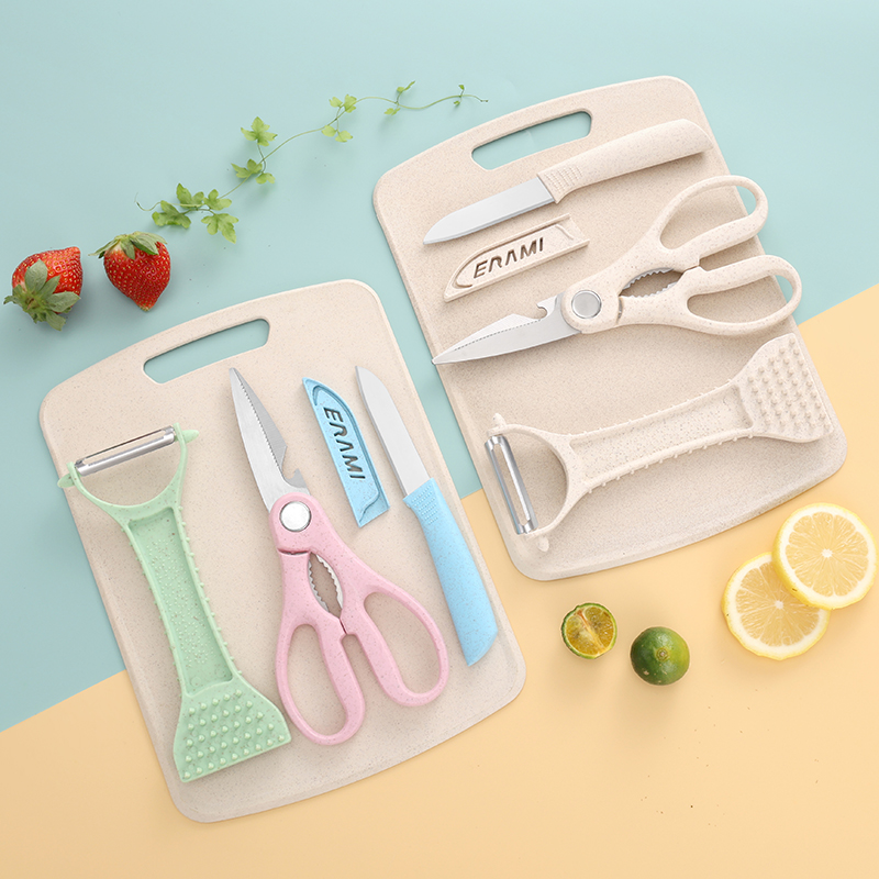 Baby Food Knife Set - مجموعة ألواح تقطيع من قش القمح