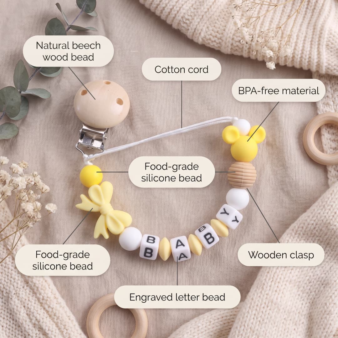 حامل عضاضة سيليكون للأطفال مع  - مراجعة Baby Food Yellow وسعره
