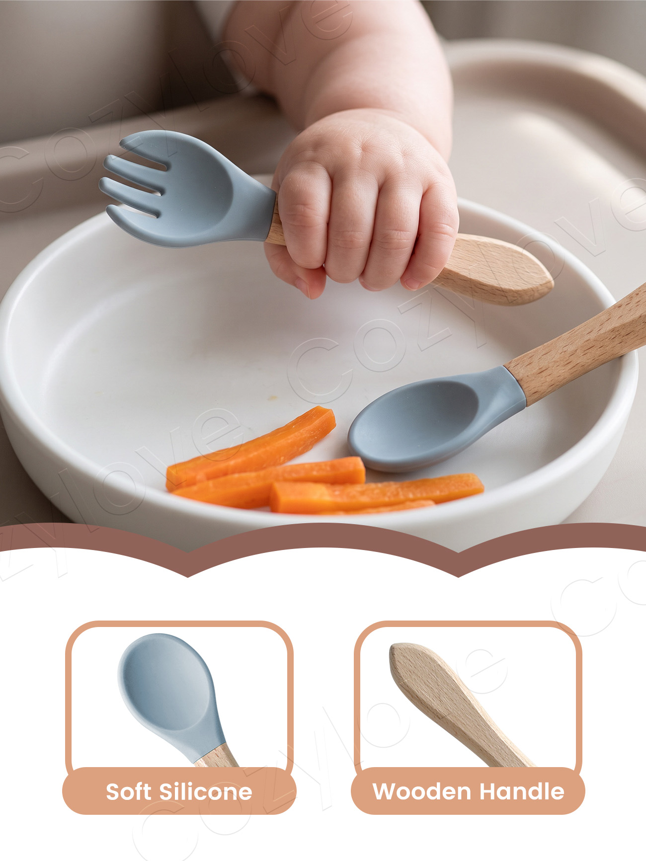 مجموعة شوكة وملعقة سيليكون للأ - مراجعة Baby Food Utensil وسعره